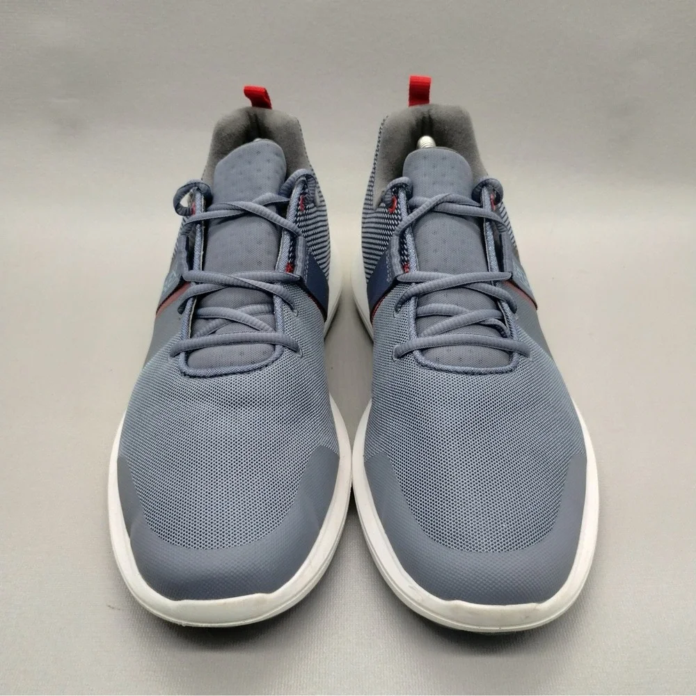 FootJoy Flex Mens 10.5 Spikeless Golf Shoes Grey Blue 56102 Mesh Low Top